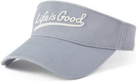 Amazon.com: Life is Good LIG Ballyard Script Logo Visor Cap, Stone Blue : Sports & Outdoors