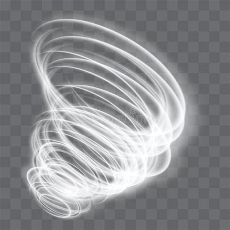 A Glowing Tornado. Rotating Wind. Beautiful Wind Effect. Isolated on a ...