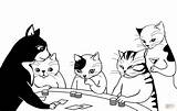 Cats Playing Poker coloring Page  Free Printable Coloring Pages sketch template