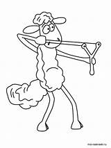 Shaun The Sheep With A slingshot coloring page sketch template