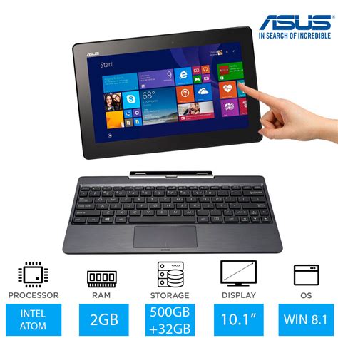 ASUS Transformer Book T100TAF- 10.1'' 2 in 1 Laptop Tablet 500GB+32GB ...