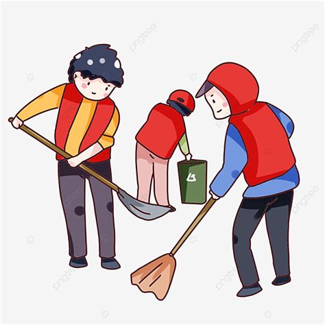 Welfare Clipart Hd PNG, Hand Drawn Cartoon Volunteer Doing Public ...