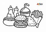 Fast Food Coloring Page Free Printable Pages sketch template