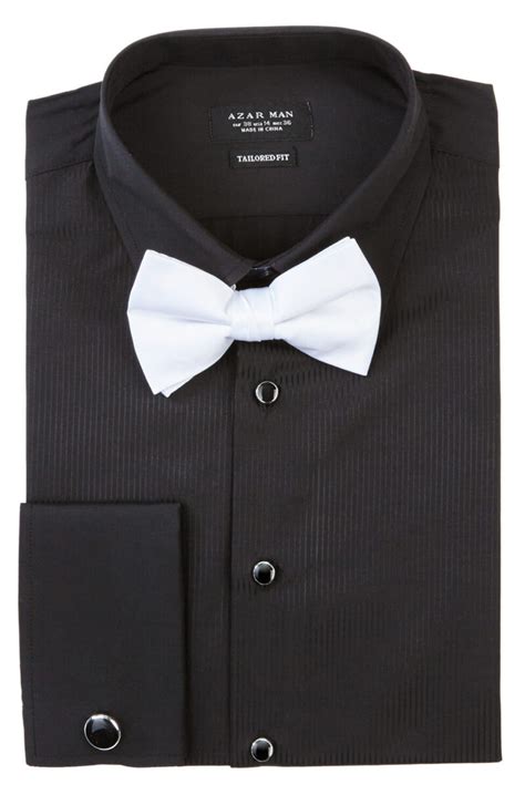 Slim Fit Black French Cuff Tuxedo Shirt – ÃZARMAN