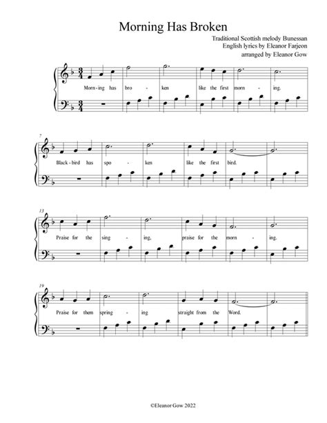 Morning Has Broken - ELEANOR GOW SCOTTISH AND OTHER SONGS EASY ARRANGEMENTS FREE SHEET MUSIC