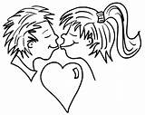 Kissing Couple Coloring Page  Free Printable Pages For Kids sketch template
