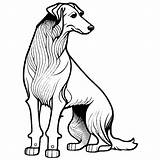 Borzoi Coloring Page · Creative Fabrica sketch template