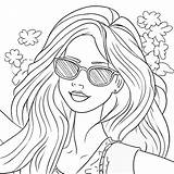 Premium Vector  Coloring Page barbie Doll With sunglasses sketch template
