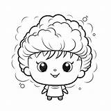Curly Hair Coloring Page sketch template