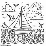 Sail Boat Picture Coloring Page  For Kids – Smart Creative sketch template