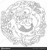 Coloring Pages Of Dolphins And Mermaids sketch template