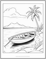 Island Rowboat Coloring Page  Print It Free sketch template
