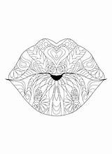 Lips coloring pages For Adults sketch template