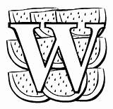 Letter W Watermelon coloring Page sketch template