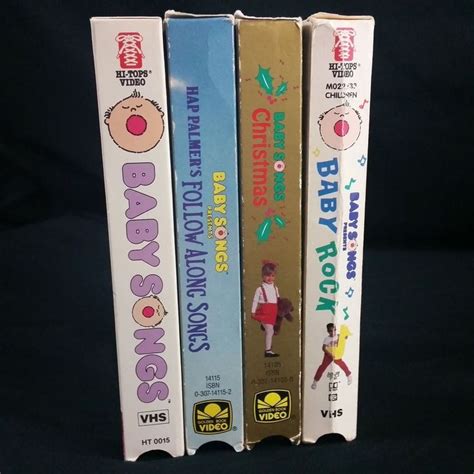 Baby Songs VHS Lot of 4 Tapes Hap Palmer Christmas Rock Follow Along Music Set | Babylieder