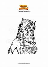 Coloring Page Fortnite poison ivy  Supercoloredcom sketch template