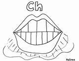 Speech Therapy Articulation MOUTH  CH Coloring Page Phonics sketch template