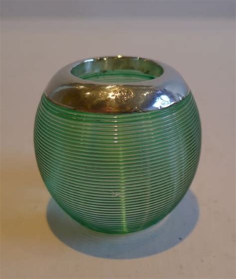 Rare Small Green Coloured Threaded Glass Match Striker - Sterling ...