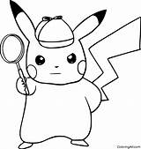 Detective Pikachu Coloring Page  ColoringAll sketch template