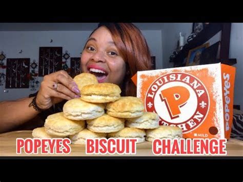 POPEYES BISCUIT CHALLENGE | EATING SHOW | CUTETEEEATS | Popeyes ...