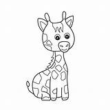 Simple coloring page Outline Clip Art To color  Giraffe 4605829 sketch template