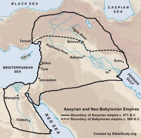 Assyrian and Babylonian Empires Map | Bible mapping, Bible study plans, Map