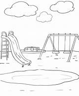 Simple Park Coloring Page sketch template