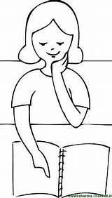 Girl Reading Coloring Pages sketch template