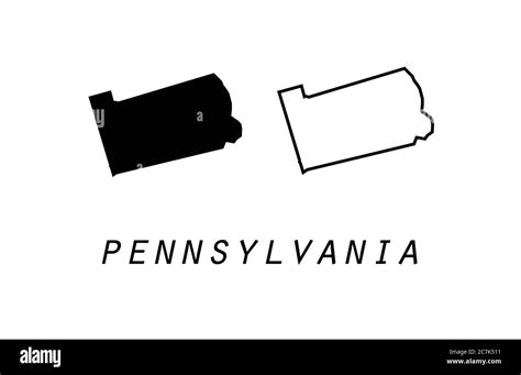 Pennsylvania map outline state vector illustration Stock Vector Image & Art - Alamy