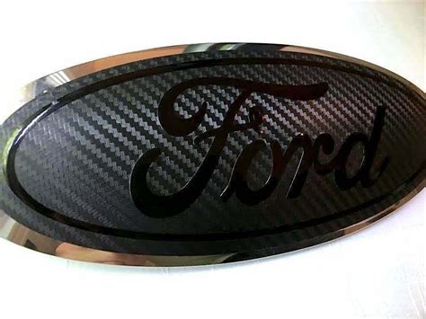 Ford CARBON FIBER Emblem Overlay Oval BLACKOUT Decal Sticker Any Year ...