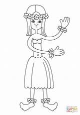 Hula Girl coloring Page  Free Printable Coloring Pages sketch template