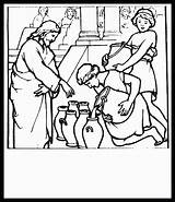 Jesus Turns Water Into Wine Coloring Page Pages sketch template