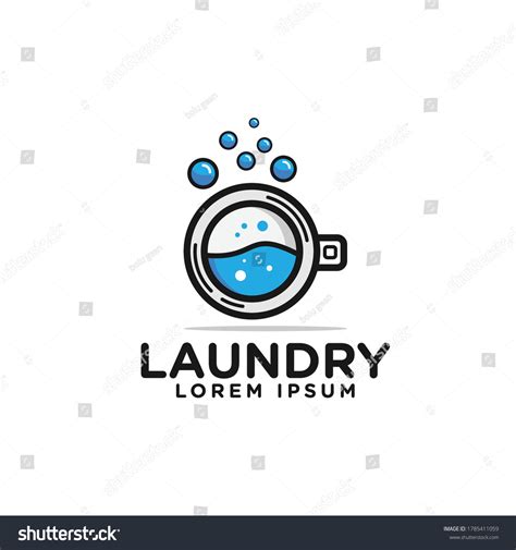 Logo Design Laundry Icon Washing Machine Stock Vector (Royalty Free ...