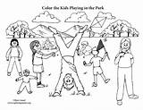 Coloring Pages Children Playing sketch template