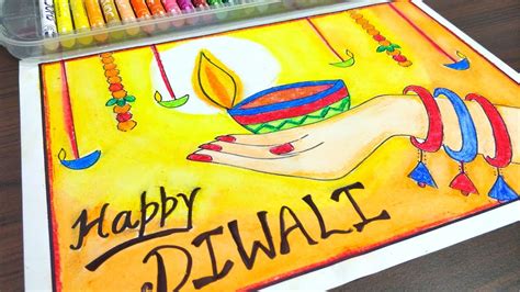 Drawing for Diwali easy/Diwali drawing very easy/ Diwali painting/How ...