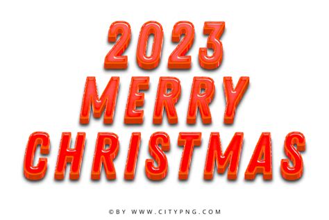 HD 3D Red Merry Christmas Calligraphy Text Logo PNG | Citypng