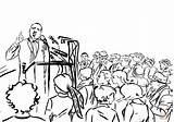 Martin Luther King Jr Makes A Speech coloring Page  Free Printable sketch template
