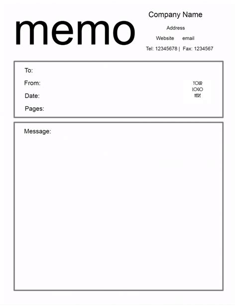 Free Microsoft Word Memo Template