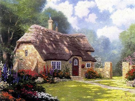 Fairy Tale Cottage Thatched Cottages Paintings By Thomas Kinkade 26 | ART PAINTING, PICTURES ...