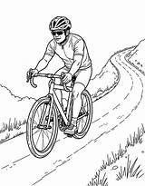 Bicycle On A winding road coloring Page sketch template
