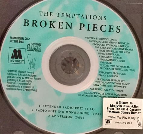 The Temptations, Ali-Ollie Woodson - Broken Pieces (1995, CD) | Discogs