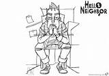 Hello Neighbor Coloring Pages Curiosity Nicky Sketch  Free Printable sketch template