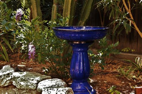 Ceramic Bird Bath its a Wonderful Idea for Your Garden: Cobalt Blue ...