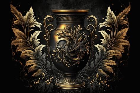 Aether Greek Mythology God Black Gold Vase by Generative AI Stock Illustration - Illustration of ...