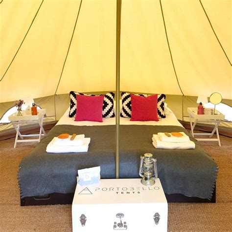 Our Gold Bell Tent interiors. | Luxury glamping, Bell tent interior, Tent