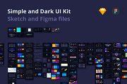 Simple and Dark UI Kit | UI Kits and Libraries ~ Creative Market