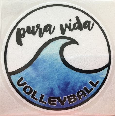 Pura Vida Volleyball Wave Sticker | Volleyball, Hydroflask stickers ...