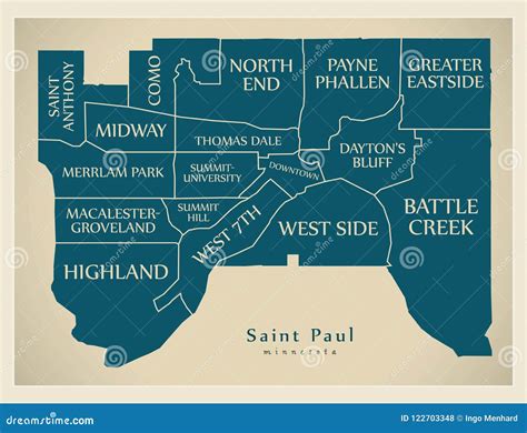 Modern City Map - Saint Paul Minnesota City Of The USA With ...