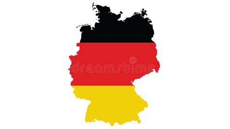 Germany Map with Flag Texture on White Background, Illustration,textured , Symbols of Germany ...