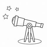 Telescope Coloring Page sketch template